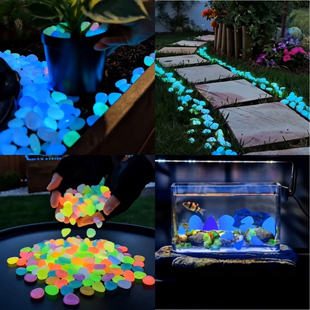 Aquarium Planted Tank Light - حصى ملونة مضيئة في الظلام لتزيين