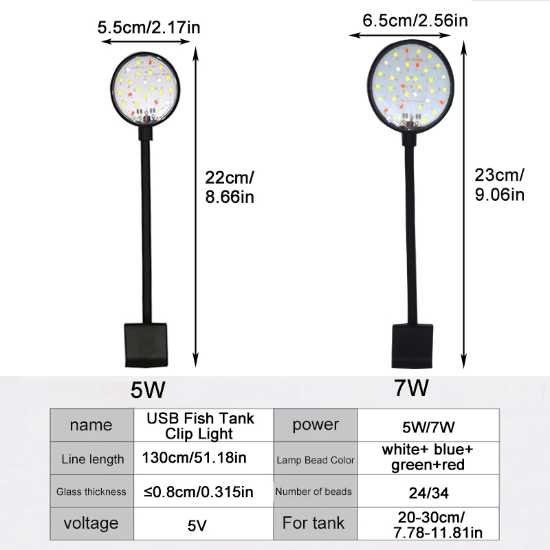 USB حوض السمك LED مصباح خزان ا - مراجعة Aquarium Planted Tank Light وسعره