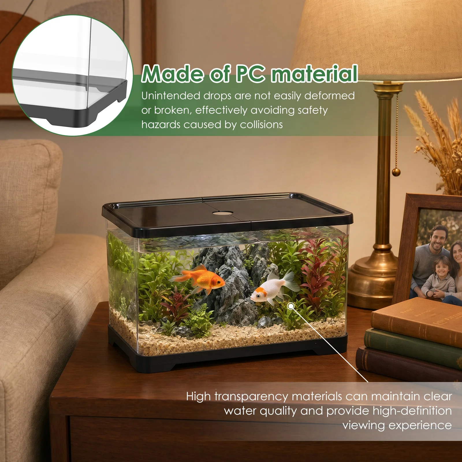 حوض أسماك شفاف مع غطاء، حوض مس - مراجعة Planted Aquarium Bowl وسعره