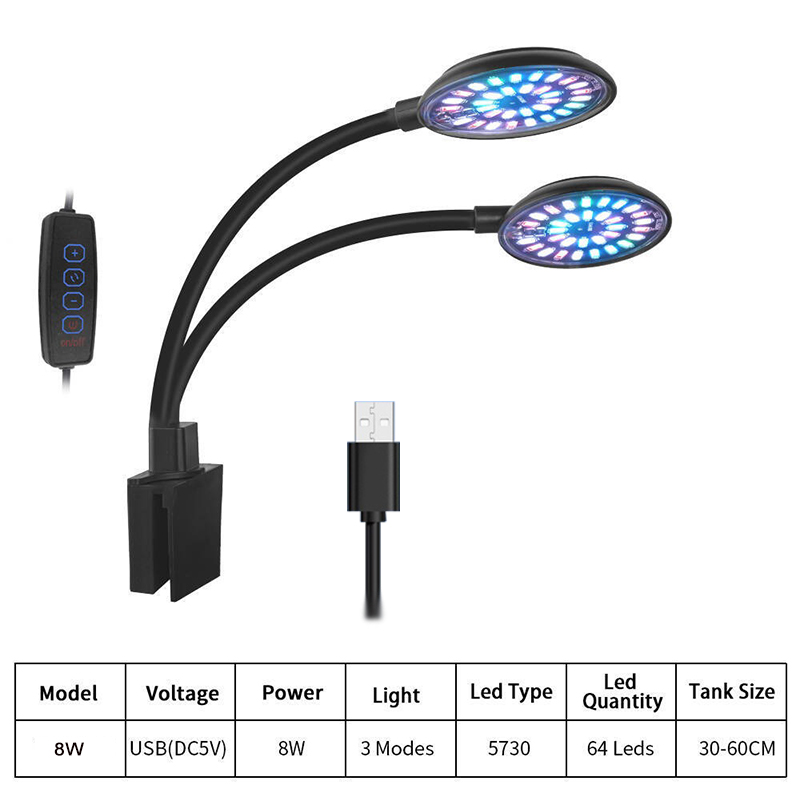 USB حوض السمك مصباح ليد خزان ا - مراجعة Aquarium Planted Tank Light وسعره